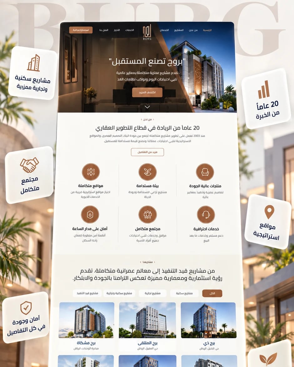 بروج المدينة للتطوير العقاري — المنصة المعمارية واستعراض الأبراج