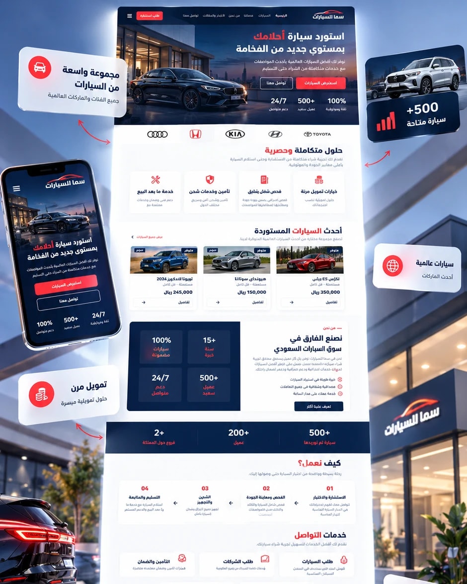 سما للسيارات — معرض وبوابة استيراد السيارات الفاخرة